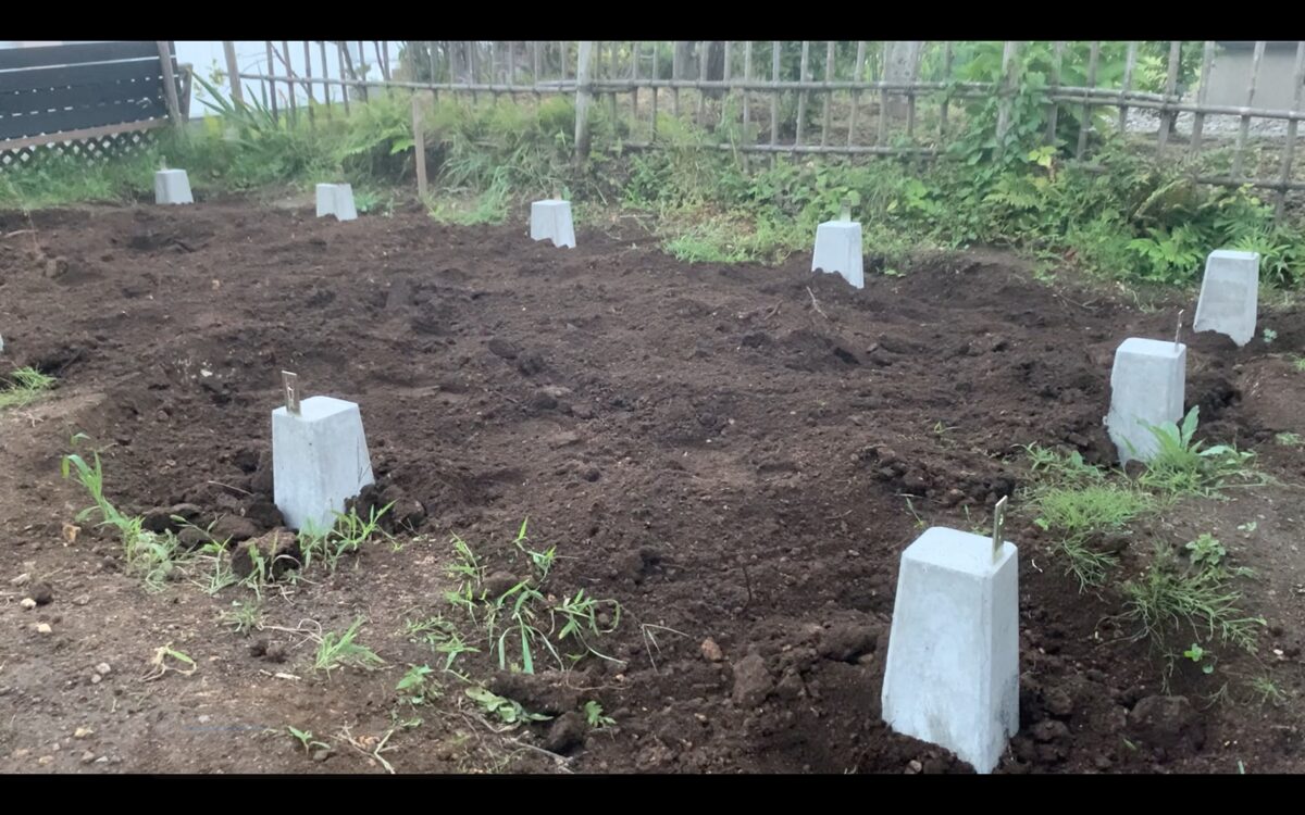 小屋DIY 束石基礎